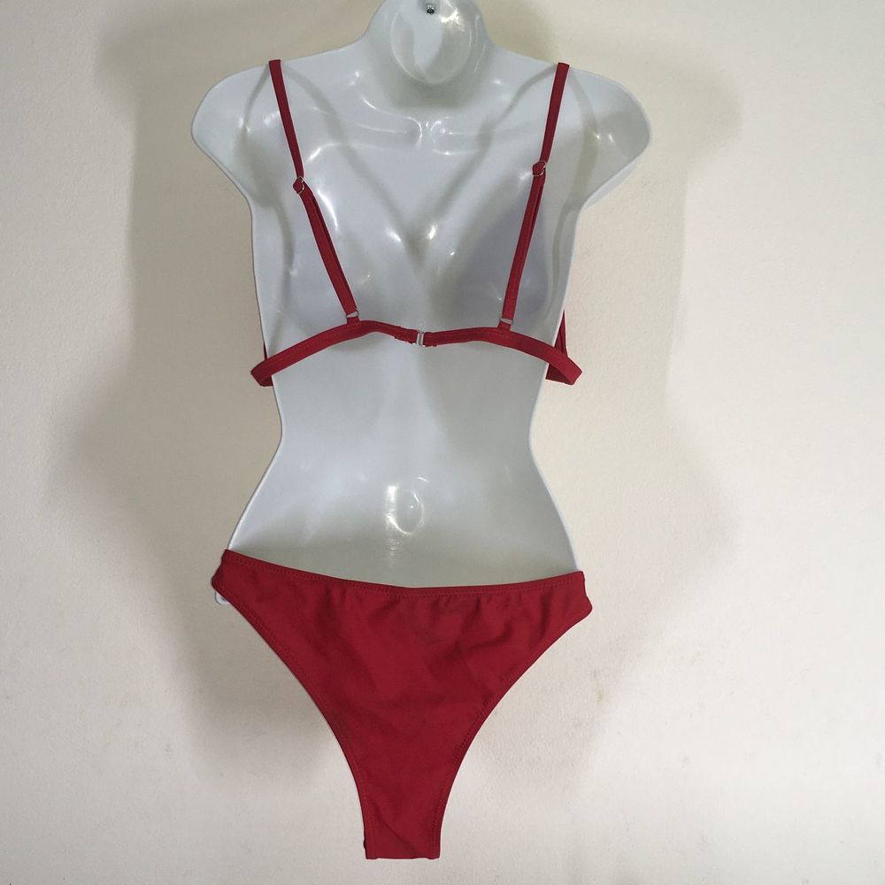 Reutter Solid Red Bikini Woman's Size Large - image 7